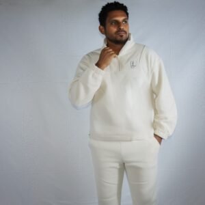 Cream Zip Pullover Set (Adult)